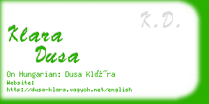 klara dusa business card